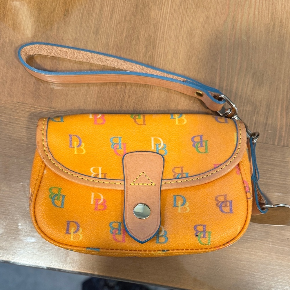 Dooney & Bourke Multicolor Logo Orange Wristlet
